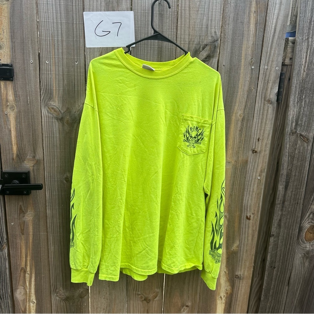 Harley-Davidson Neon Green Graphic Tee Size XL